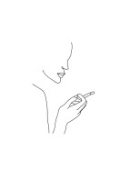 Person Smoking Line Art | Luo oma juliste