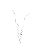 Two Faces In Profile Line Art | Luo oma juliste