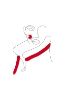 Woman In Red Coat Abstract Art | Luo oma juliste