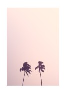 Palm Tree Silhouettes Against Pink Sky | Luo oma juliste